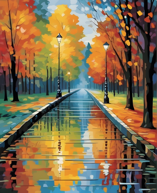 Autumn rain (PD) - Van-Go Paint-By-Number Kit