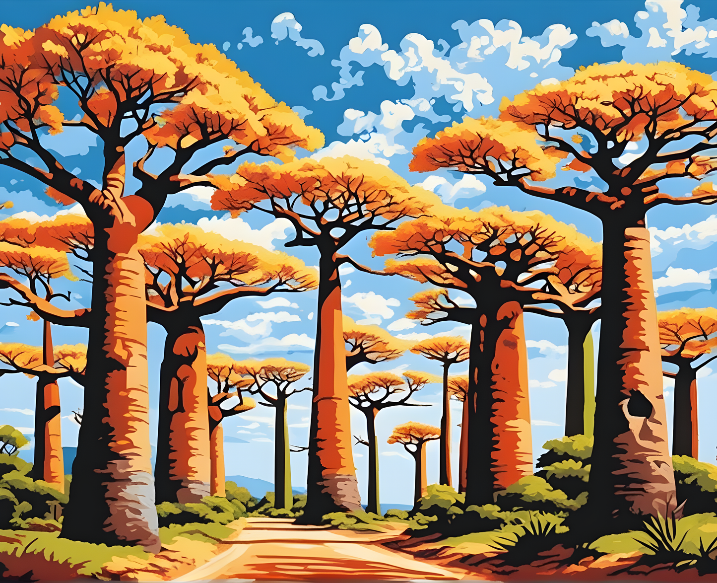 Amazing Places OD (358) - Avenue of the Baobabs, Madagascar - Van-Go Paint-By-Number Kit