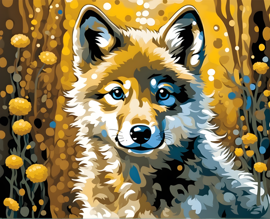 Wolves Collection PD (28) - Baby Wolf - Van-Go Paint-By-Number Kit