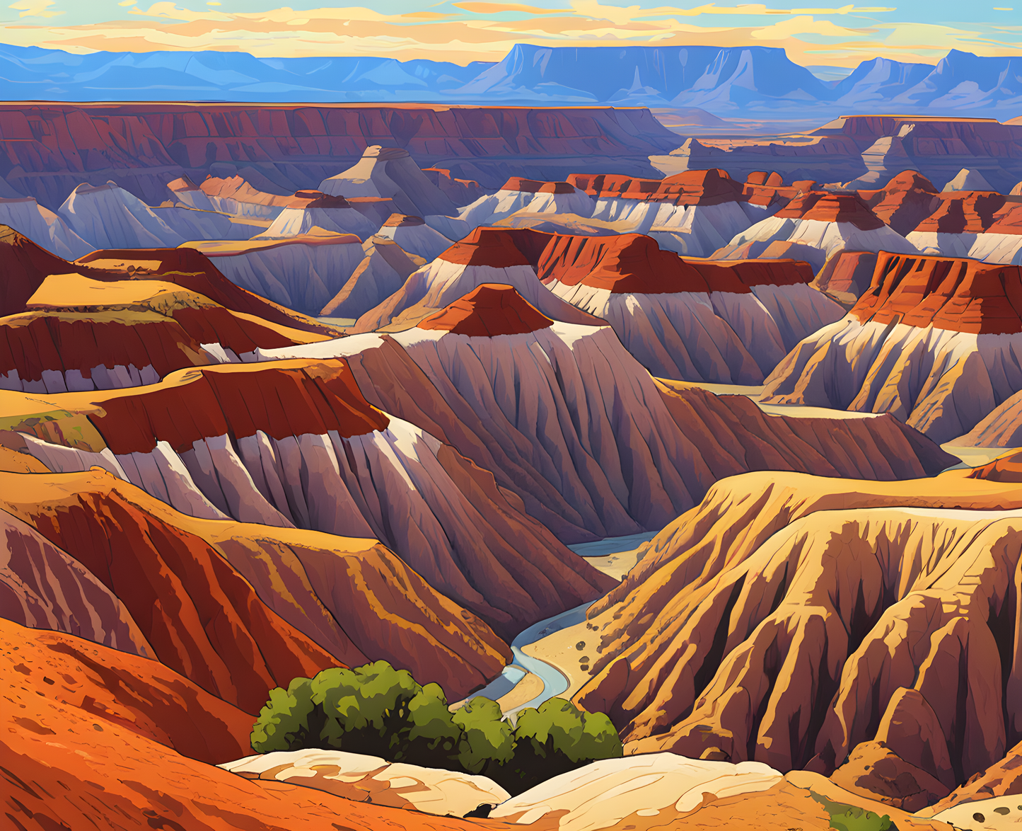 USA Great Places (232) - Badlands National Park - Van-Go Paint-By-Number Kit