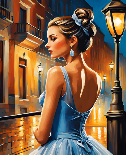 Ballerina in street lighting (3) - Van-Go Paint-By-Number Kit