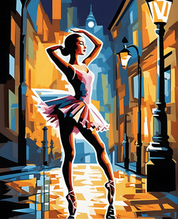 Ballerina in street lighting (2) - Van-Go Paint-By-Number Kit