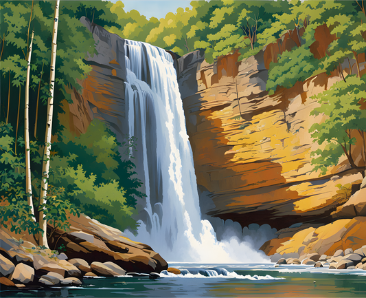 Sri Lanka Collection PD (41) - Bambarakanda Falls -  Van-Go Paint-By-Number Kit