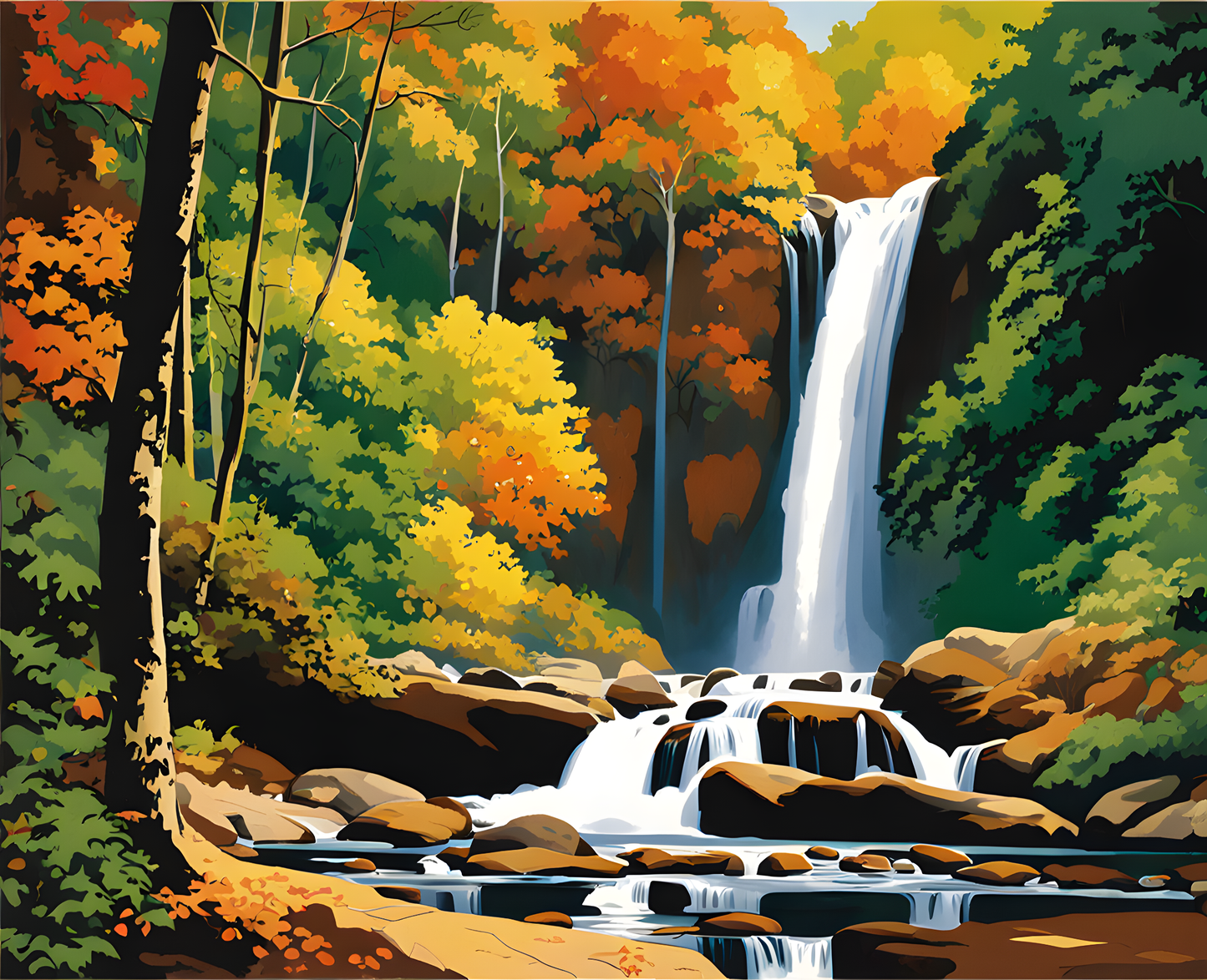 Sri Lanka Collection PD (42) - Bambarakanda Falls -  Van-Go Paint-By-Number Kit