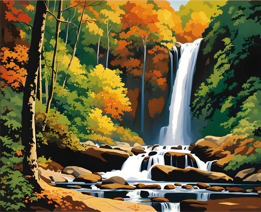 Sri Lanka Collection PD (42) - Bambarakanda Falls -  Van-Go Paint-By-Number Kit