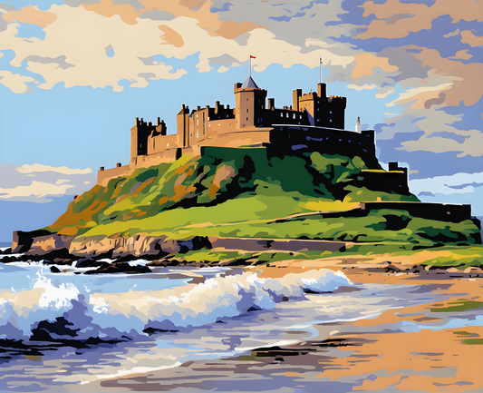Castles OD - Bamburgh Castle, England (45) - Van-Go Paint-By-Number Kit