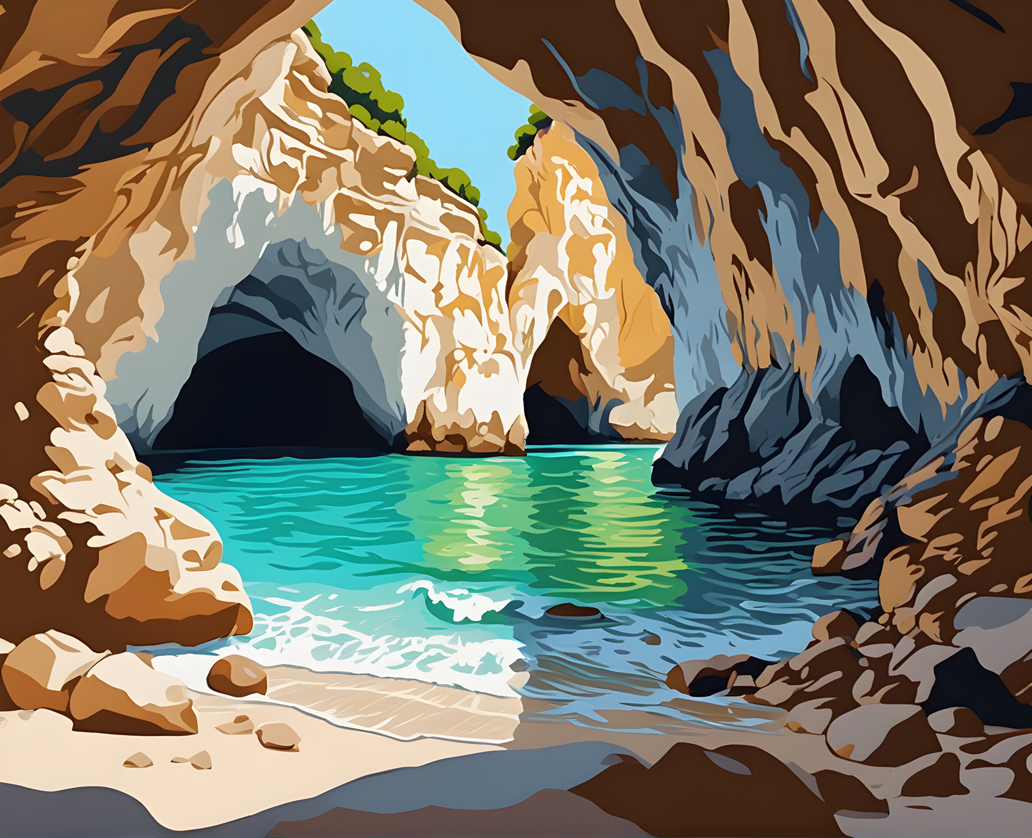 Amazing Places OD (296) - Banagil Cave, Algarve, Portugal - Van-Go Paint-By-Number Kit