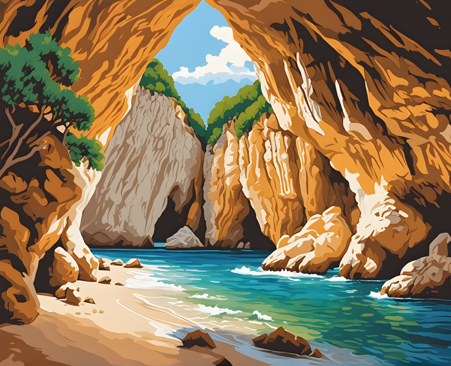 Amazing Places OD (297) - Banagil Cave, Algarve, Portugal - Van-Go Paint-By-Number Kit