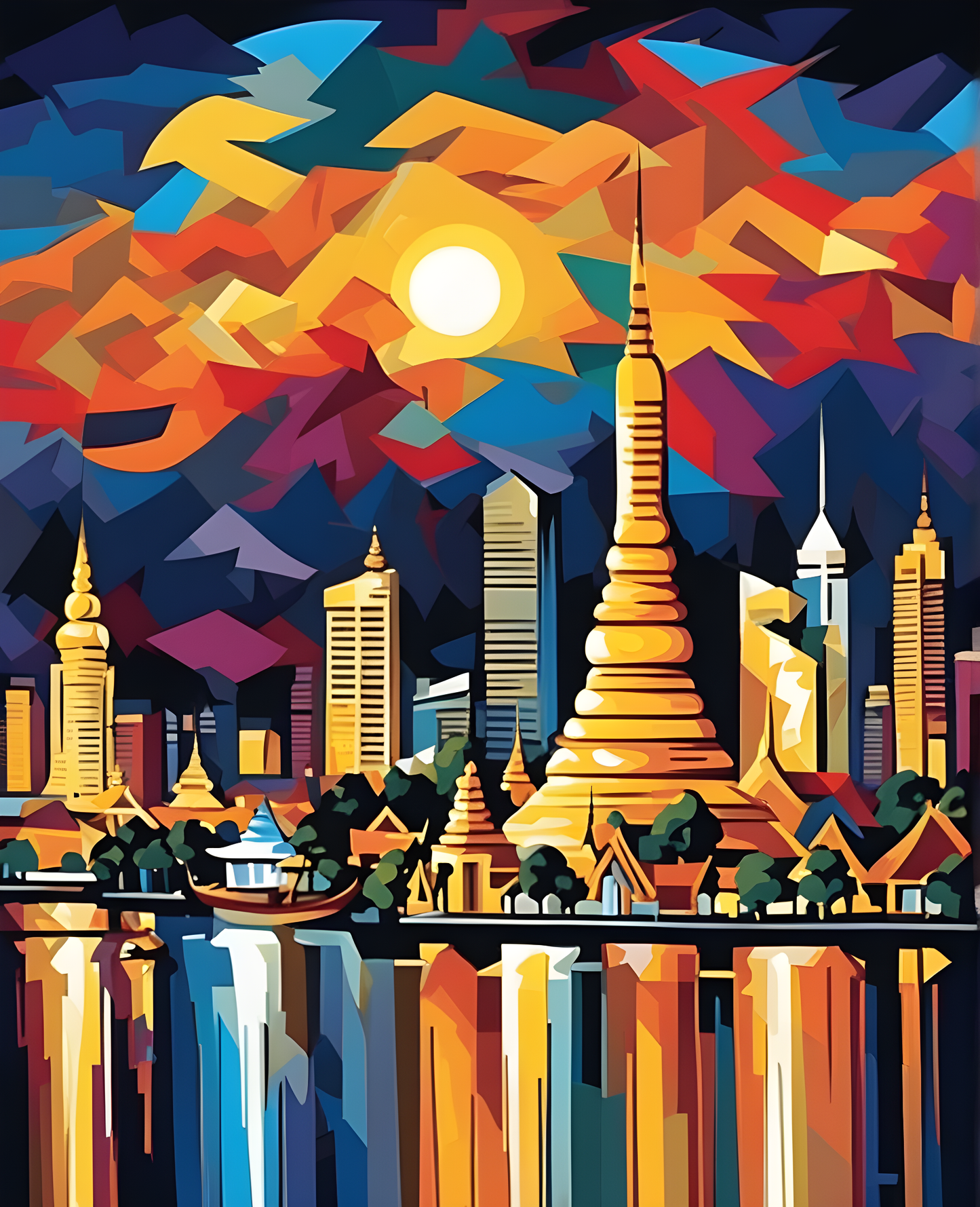 Bangkok at Night (2) - Van-Go Paint-By-Number Kit