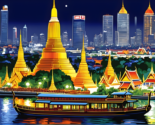 Bangkok at Night (1) - Van-Go Paint-By-Number Kit