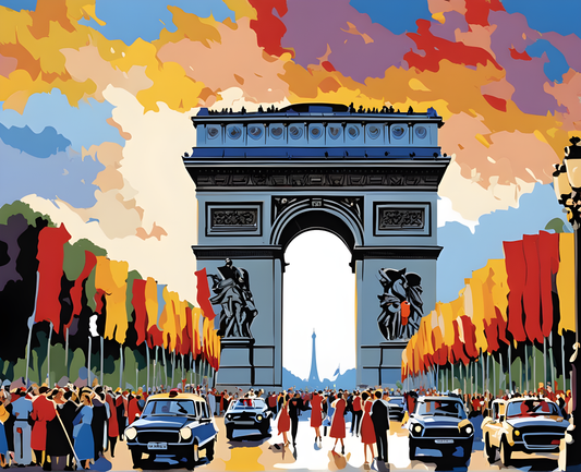 Bastille Day celebration at Arc de Triomphe, Paris (2) - Van-Go Paint-By-Number Kit