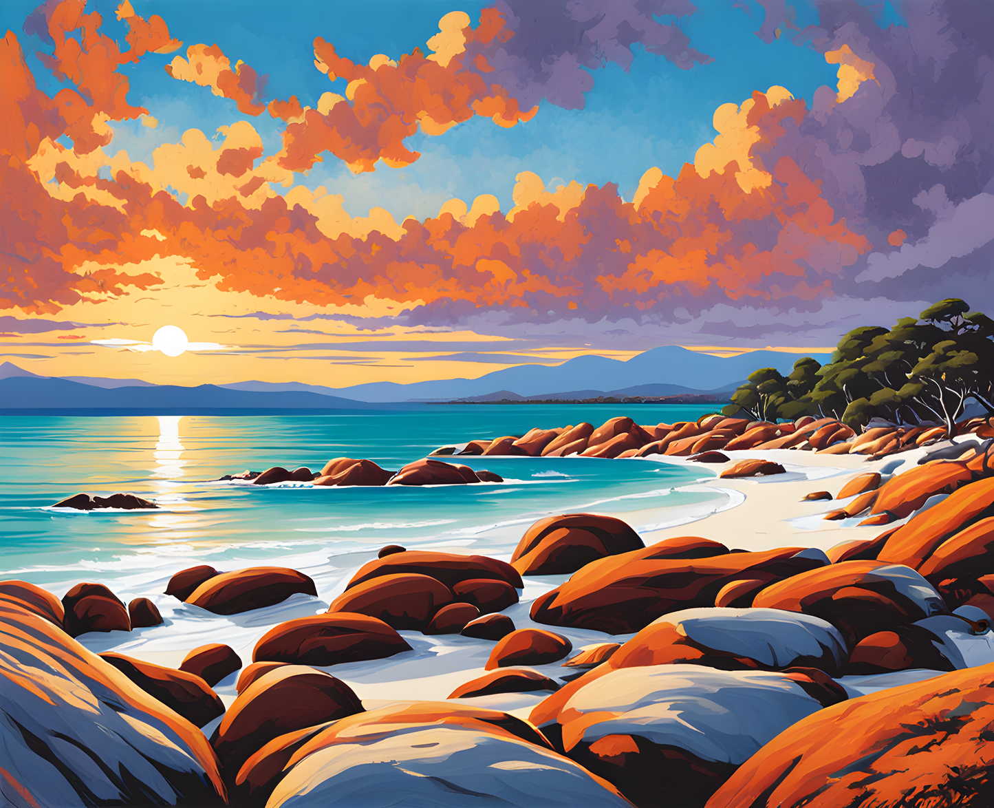 Australia Collection PD (6) - Bay of Fires, TAS - Van-Go Paint-By-Number