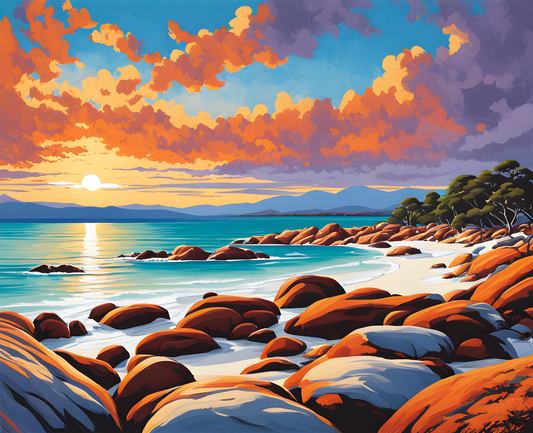 Australia Collection PD (6) - Bay of Fires, TAS - Van-Go Paint-By-Number