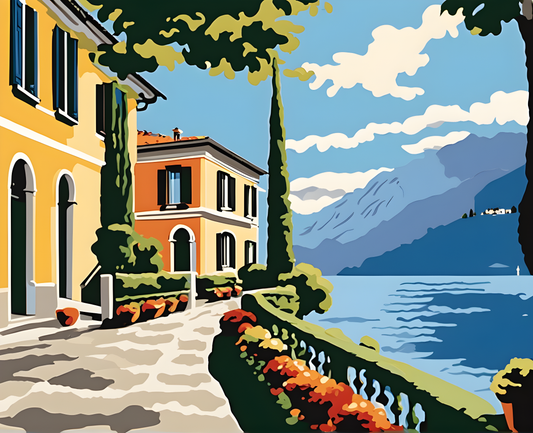 Bellagio Lake Como (1) - Van-Go Paint-By-Number Kit