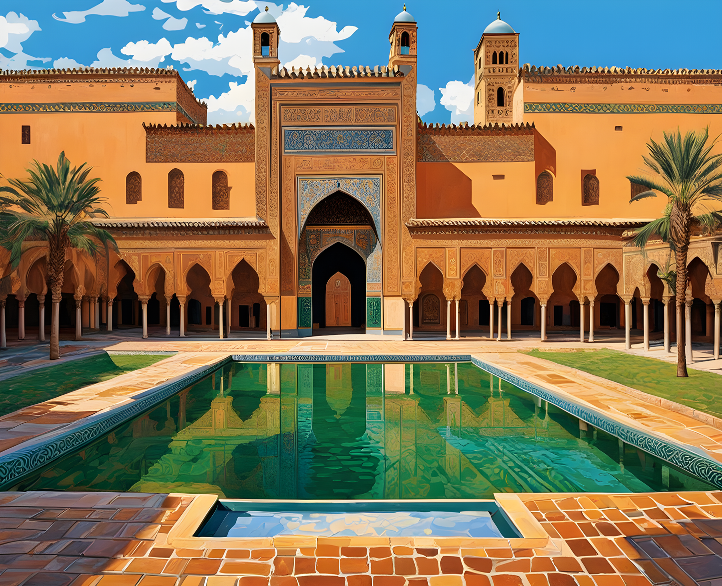 Morocco Collection PD (61) - Ben Youssef Madrasa, Marrakesh - Van-Go Paint-By-Number Kit