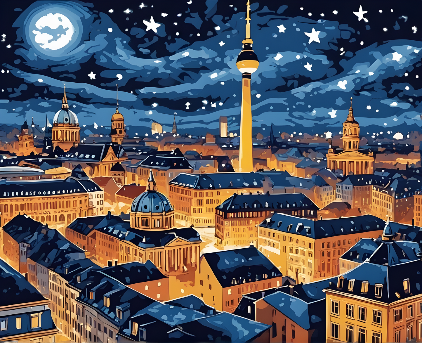 Berlin in a Starry Night (5) - Van-Go Paint-By-Number Kit