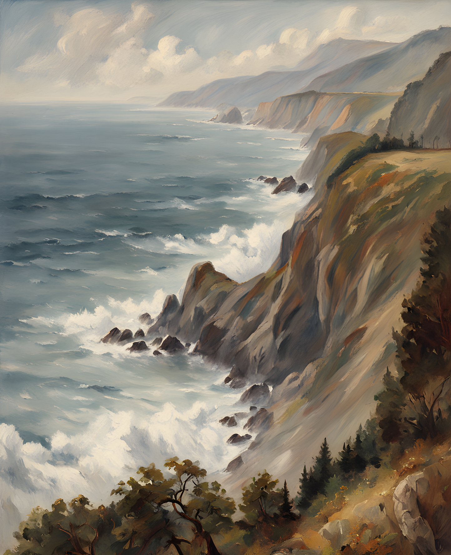 USA Great Places (37) - Big Sur Cliffs, California - Van-Go Paint-By-Number Kit