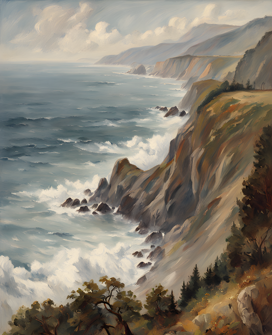 USA Great Places (37) - Big Sur Cliffs, California - Van-Go Paint-By-Number Kit