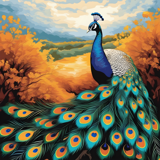 Blending in Peacock (3) - Van-Go Paint-By-Number Kit