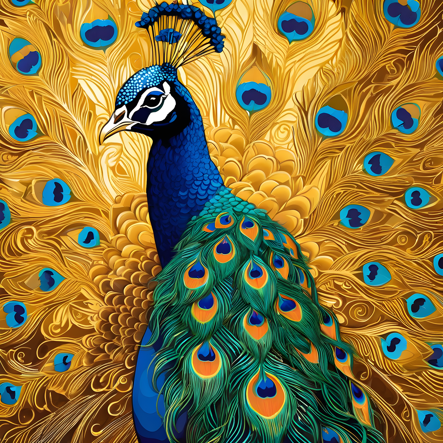 Blending in Peacock (1) - Van-Go Paint-By-Number Kit