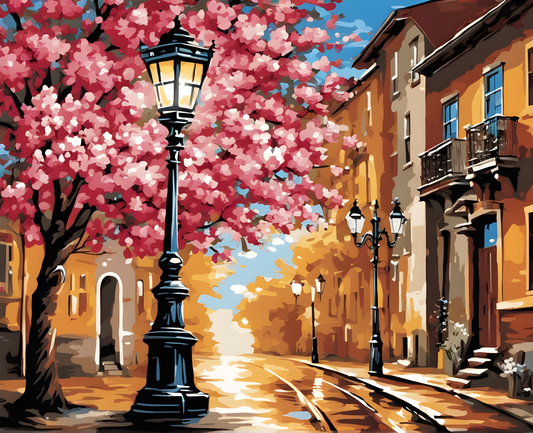Blossom Street Lamp (2) - Van-Go Paint-By-Number Kit