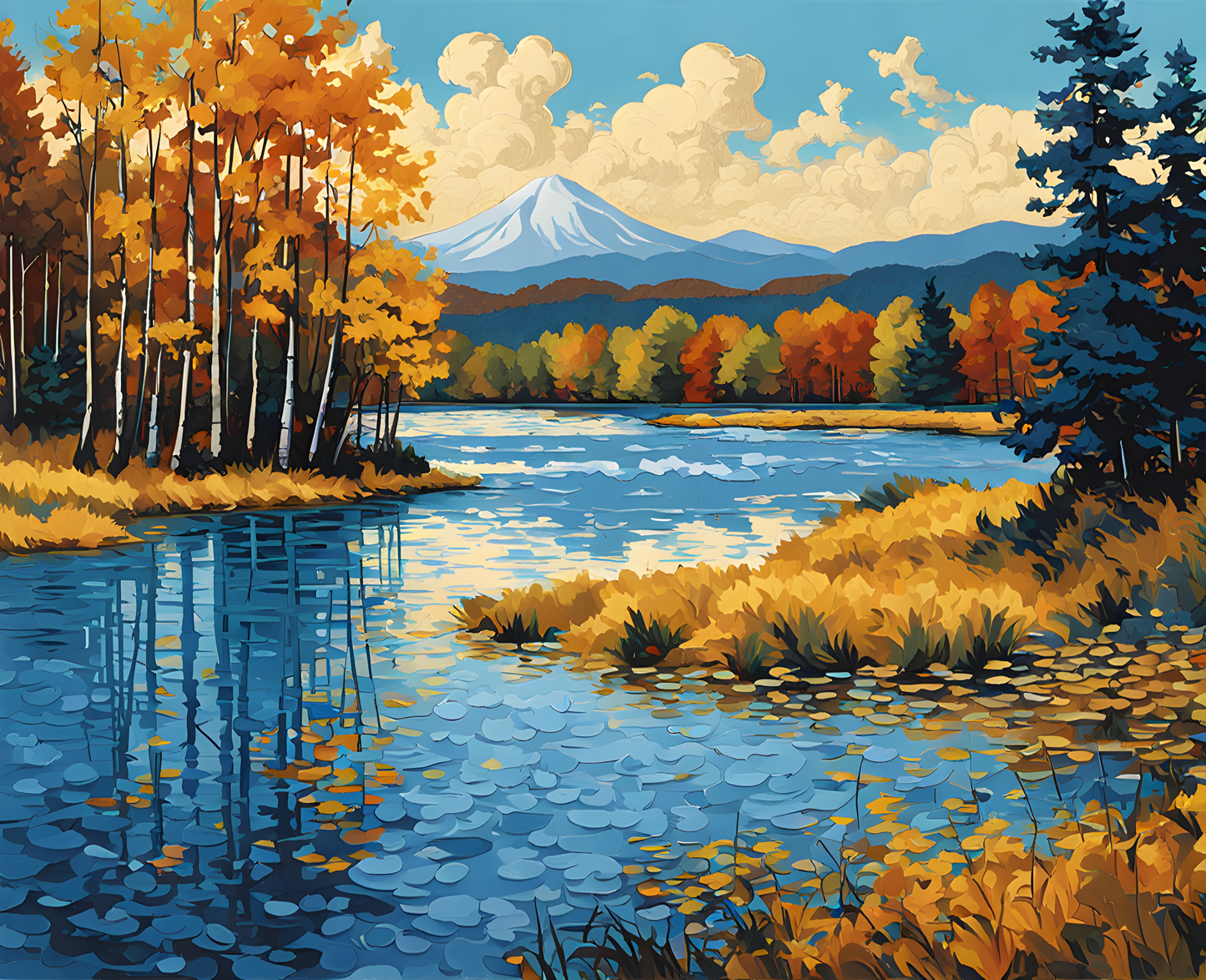 Japan Collection PD (17) - Blue Pond, Hokkaido - Van-Go Paint-By-Number Kit