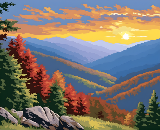Amazing Places OD (362) - Blue Ridge Mountains, USA - Van-Go Paint-By-Number Kit