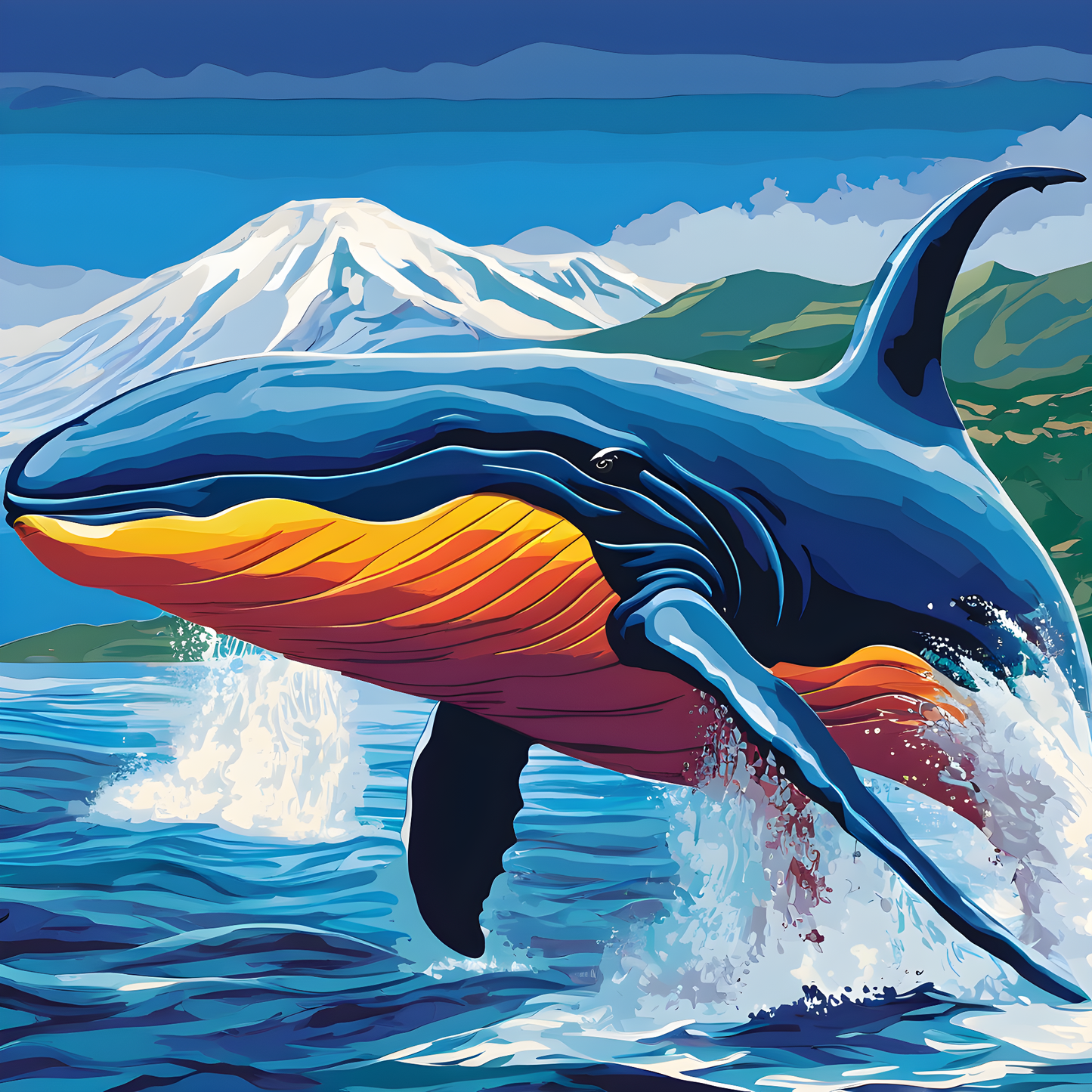 Blue Whale (6) - Van-Go Paint-By-Number Kit