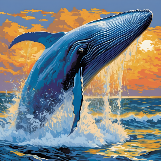 Flying Whale in Sunset - Van-Go Paint-By-Number Kit