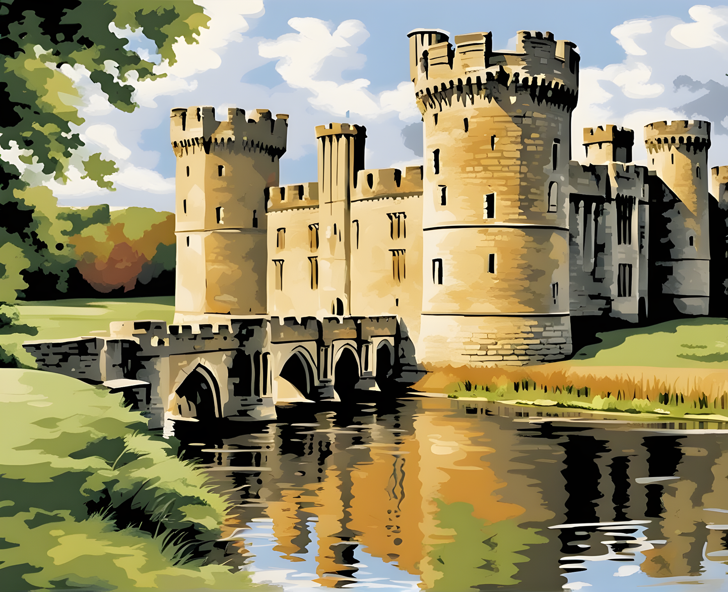 Castles OD - Bodiam Castle, England (49) - Van-Go Paint-By-Number Kit