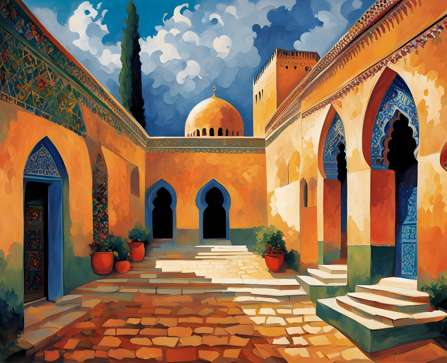 Morocco Collection PD (72) - Bou Inania Madrassa, Fez - Van-Go Paint-By-Number Kit