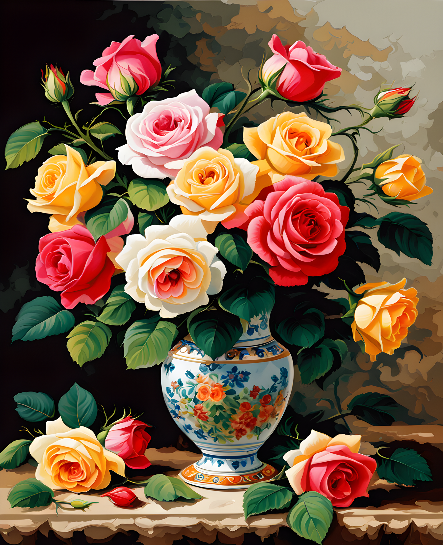 Bouquet of roses PD (2) - Van-Go Paint-By-Number Kit