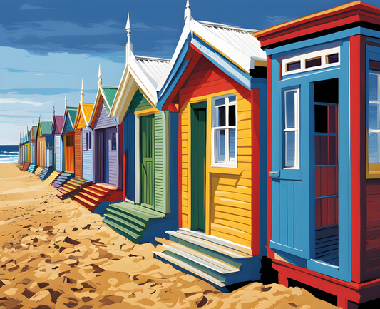 Australia Collection PD (77) - Brighton Bathing Boxes, VIC - Van-Go Paint-By-Number