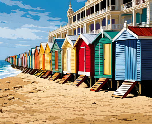 Australia Collection PD (78) - Brighton Bathing Boxes, VIC - Van-Go Paint-By-Number