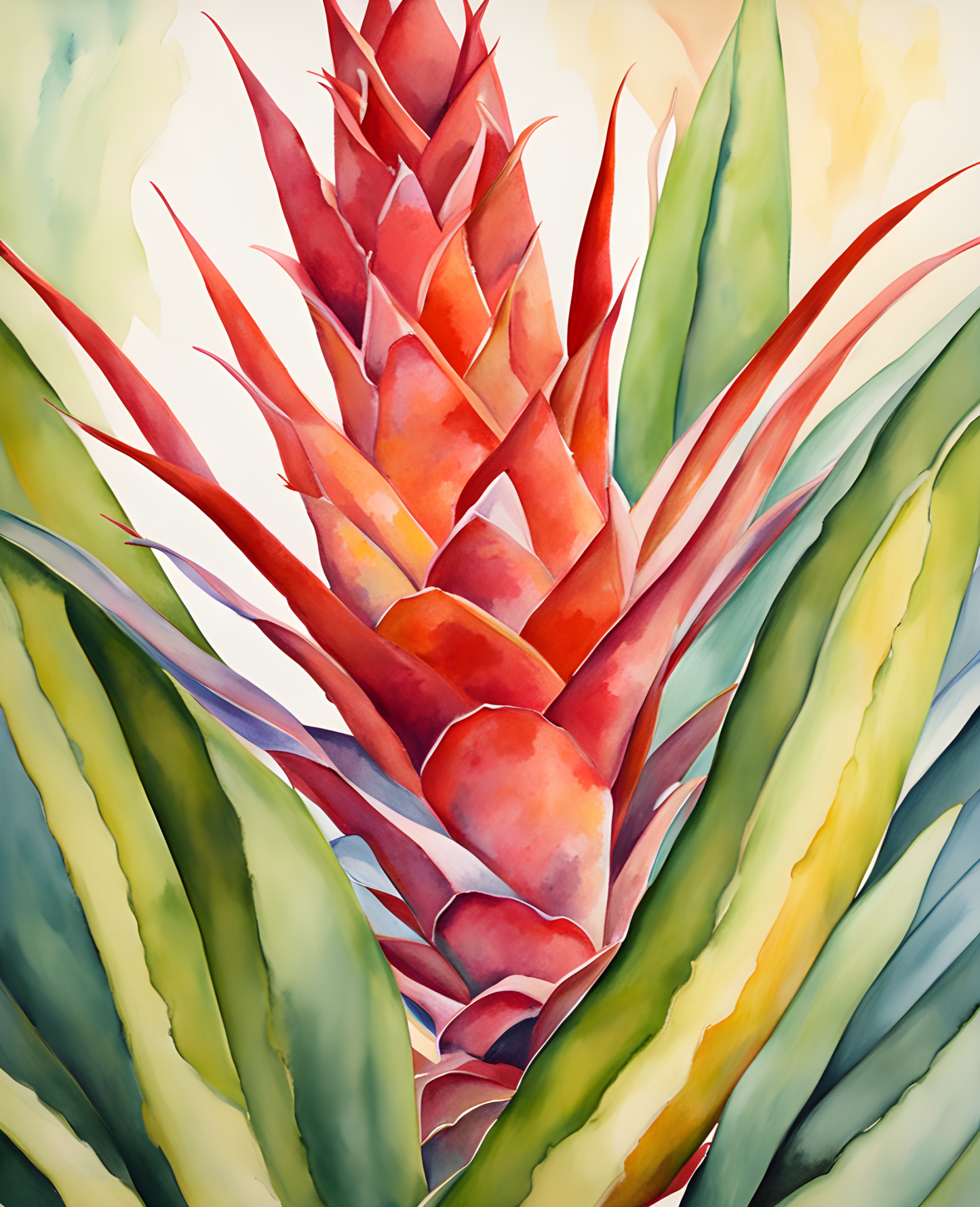 Exotic Flowers Collection (53) - Bromeliad Flower - Van-Go Paint-By-Number Kit