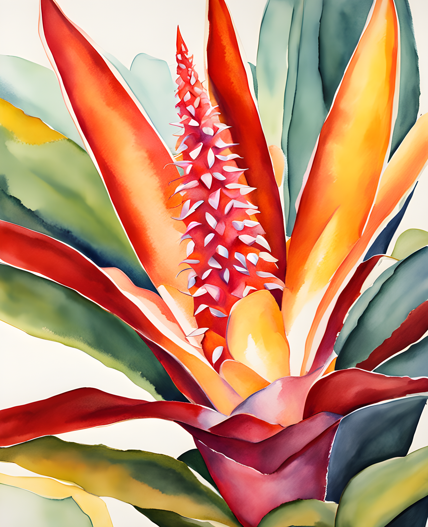 Exotic Flowers Collection (100) - Bromeliad Flowers - Van-Go Paint-By-Number Kit