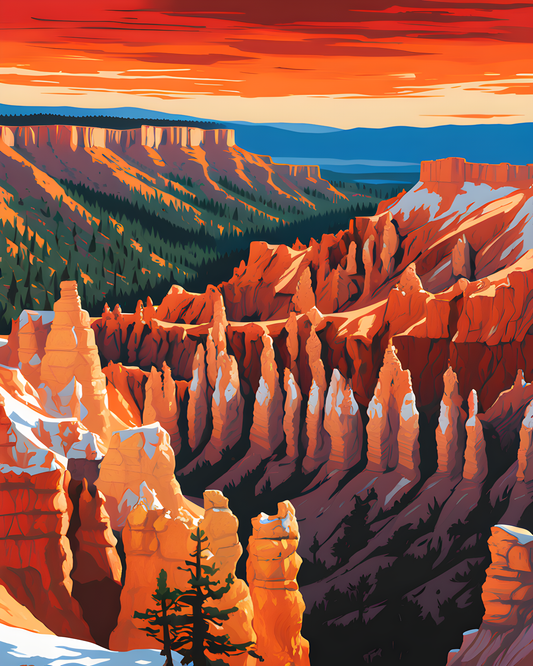 USA Great Places (23) - Bryce Canyon, National Park at Sunrise - Van-Go Paint-By-Number Kit