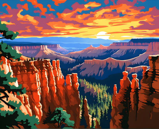 National Parks Collection PD (14) - Bryce Canyon Park, USA - Van-go Paint-By-Number Kit