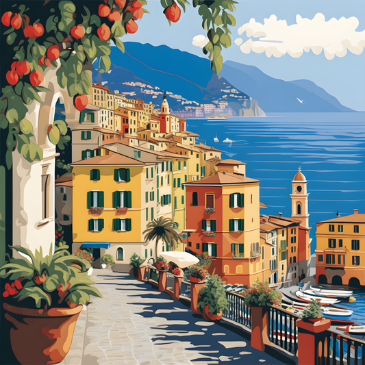 Camogli Liguria landscape, Italy - Van-Go Paint-By-Number Kit