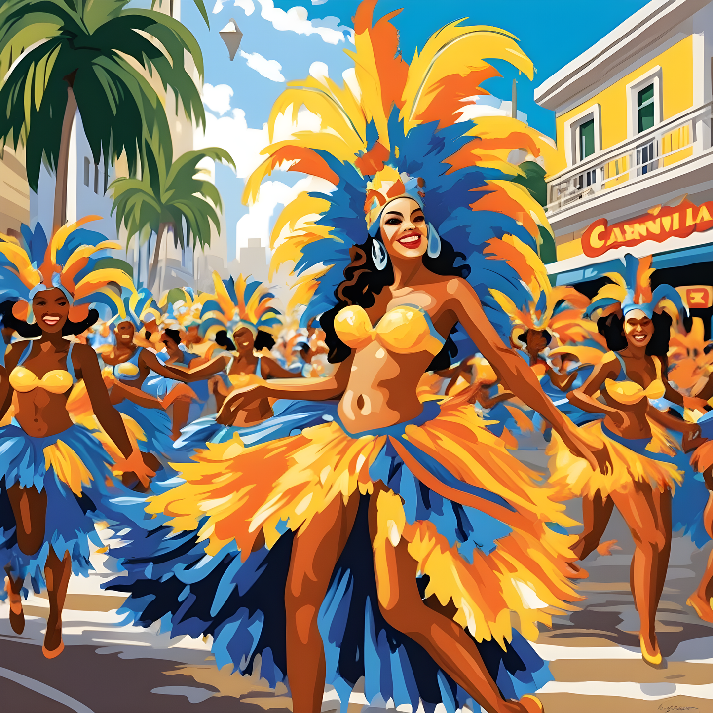 Carnival in Rio, Brazil (3) - Van-Go Paint-By-Number Kit