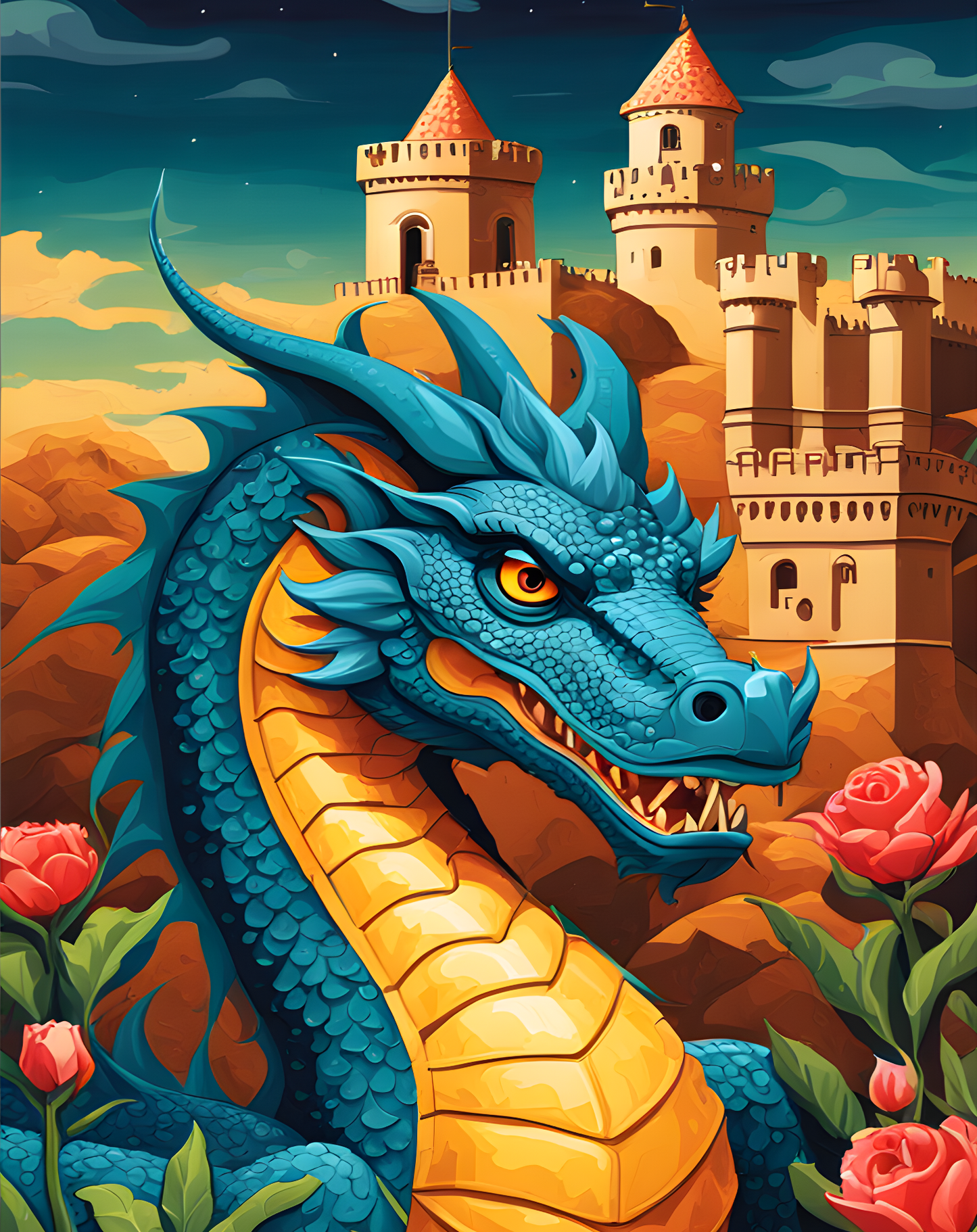 Castle Dragon PD (3) - Van-Go Paint-By-Number Kit
