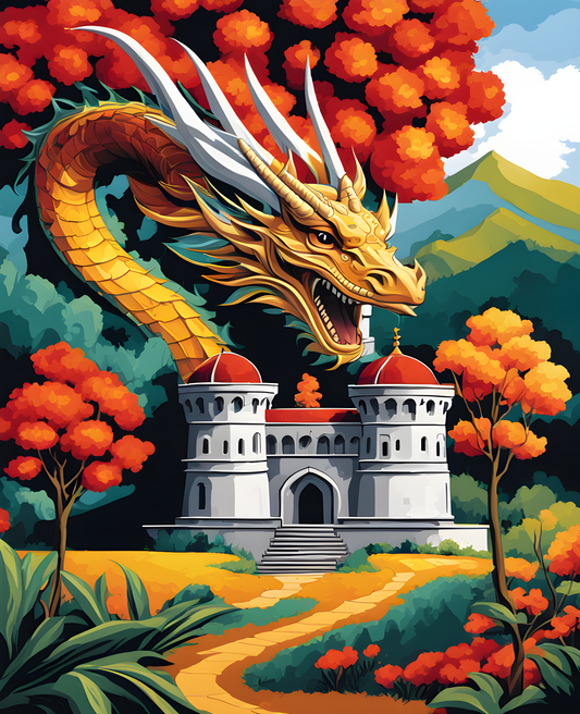 Castle Dragon PD (4) - Van-Go Paint-By-Number Kit