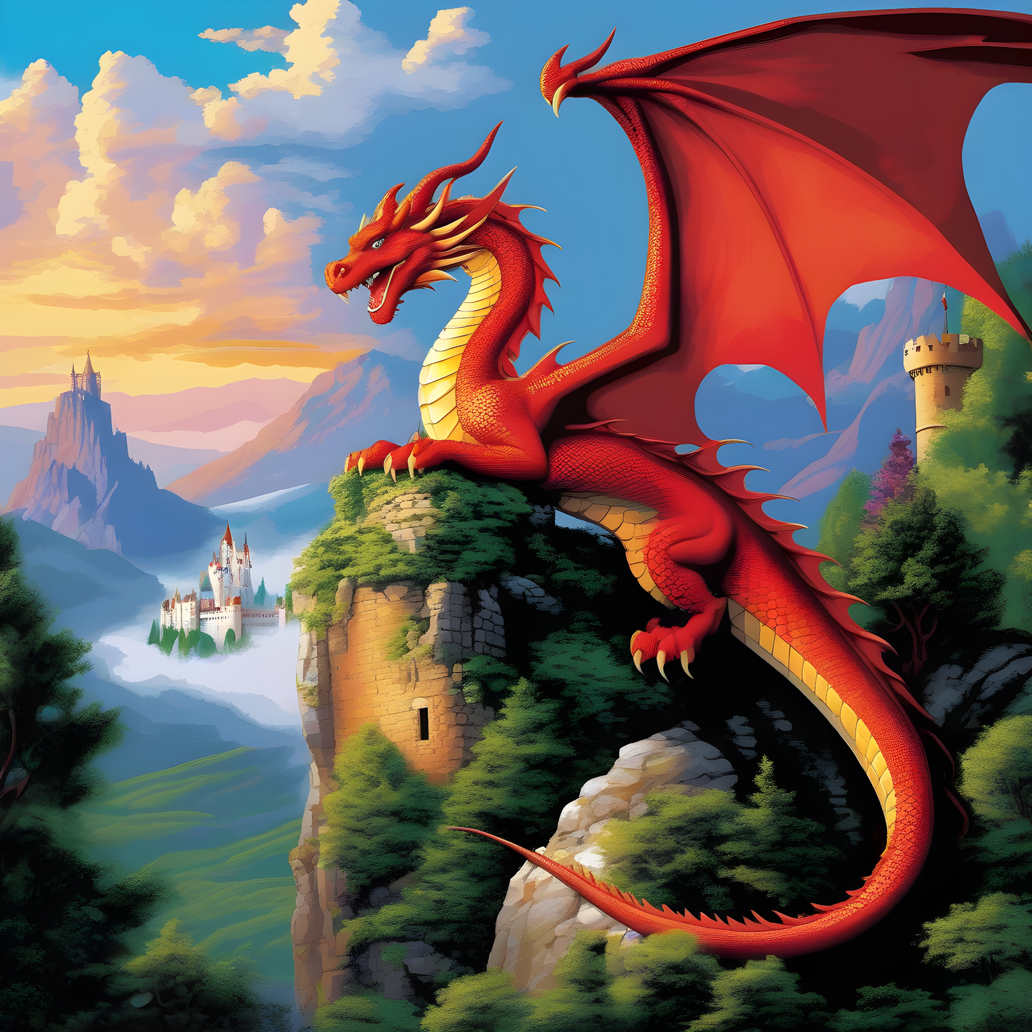 Castle Dragon (1) - Van-Go Paint-By-Number Kit