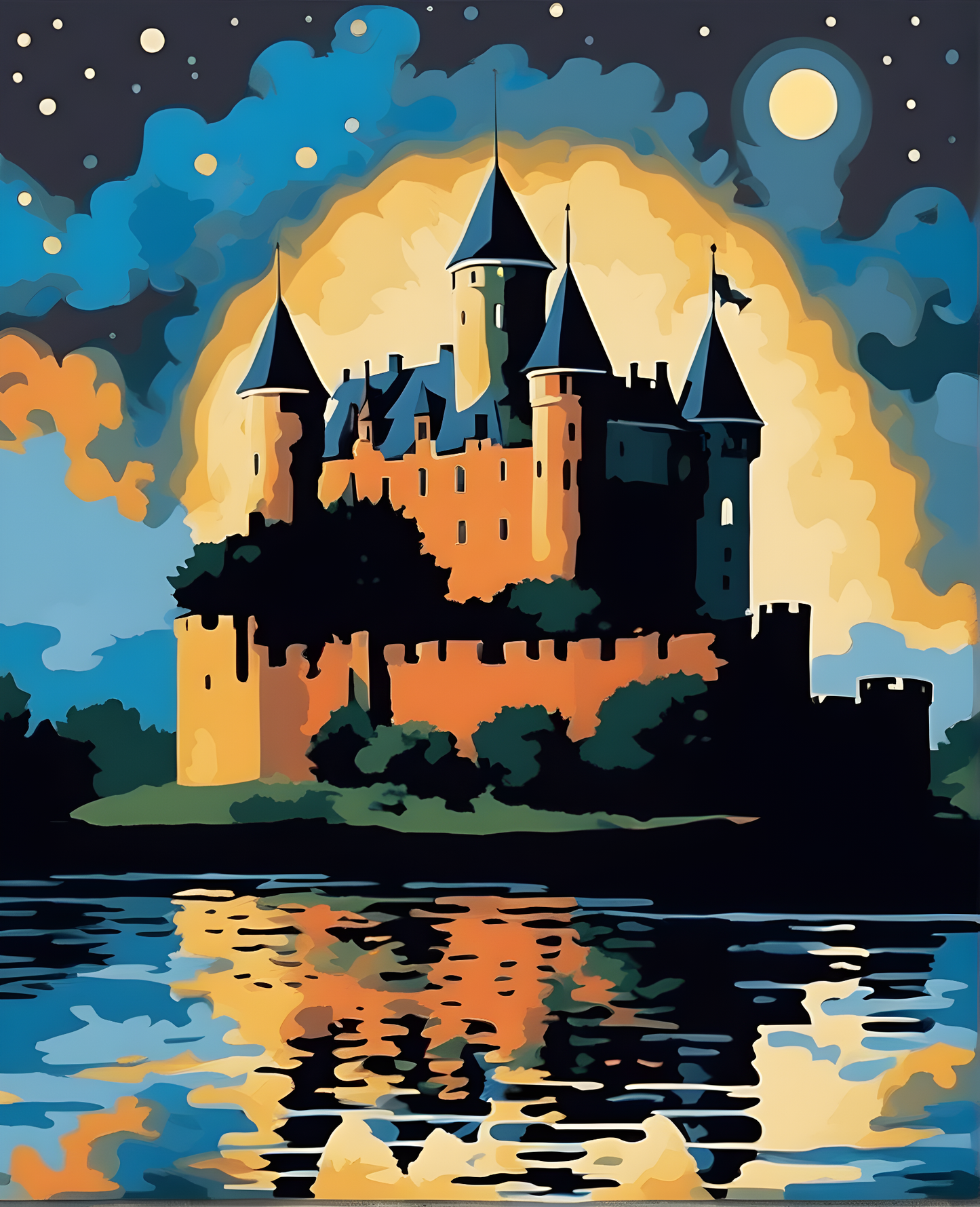 Castle in The Night - Van-Go Paint-By-Number Kit