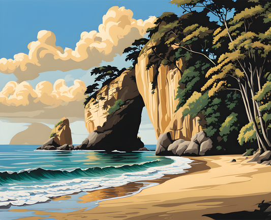 New Zealand Collection PD (58) - Cathedral Cove, Hahei - Van-Go Paint-By-Number Kit