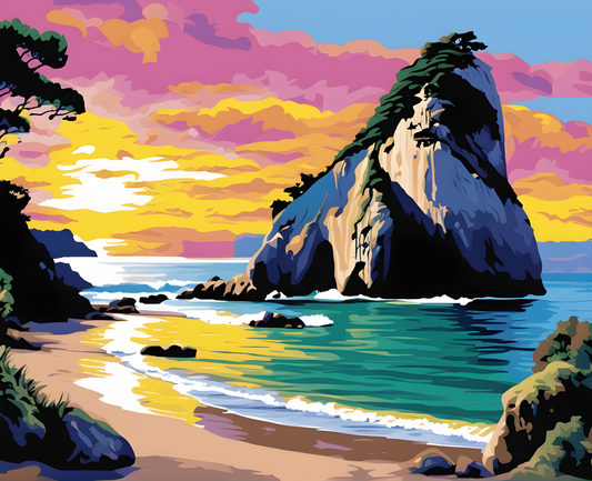 Amazing Places OD (18) - Cathedral Cove, New Zealand - Van-Go Paint-By-Number Kit