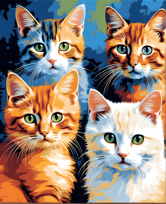 Cats Collage (PD) - Van-Go Paint-By-Number Kit