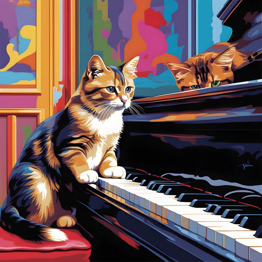 Cats Playing the Piano - Van-Go Paint-By-Number Kit