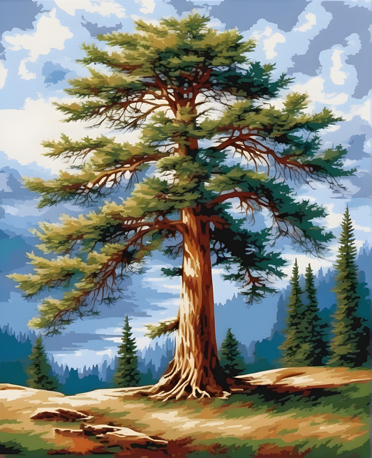 Cedar Tree - Van-Go Paint-By-Number Kit