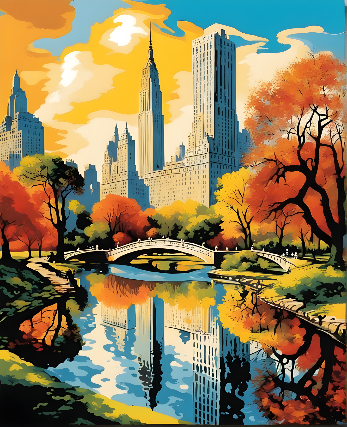 Central Park, Manhattan Collection PD (3) - Van-Go Paint-By-Number Kit
